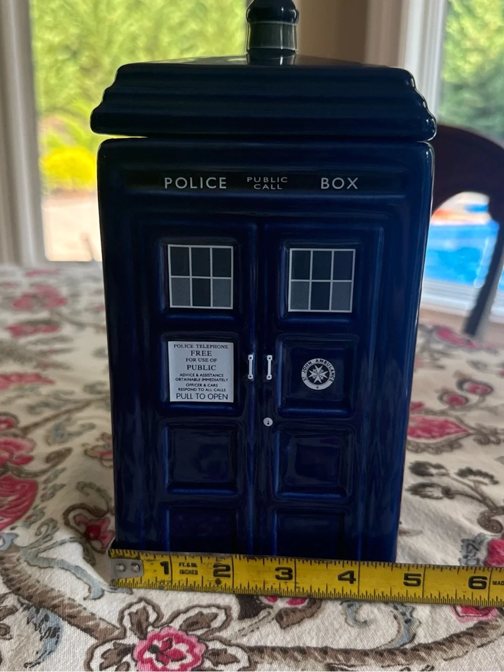 Police Public Call Box Dr. Who TARDIS Ceramic Cookie Jar